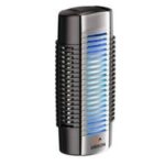Sleek vertical air purifier with blue LED light, designed for clean indoor air quality, by A-Plus Home Solutions.