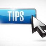 Blue 'TIPS' button with cursor, guiding users to A-Plus Air Conditioning home solutions and energy efficiency advice.