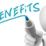 Stylized character using a marker pen to highlight "BENEFITS" for A-Plus Air Conditioning services.